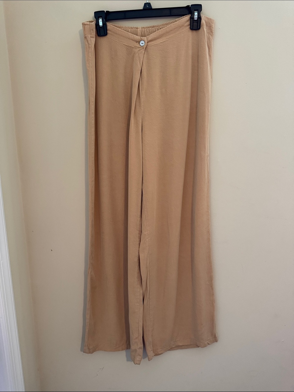 Vintage Soft Surrounds Long Flowing Pants Linen-Look